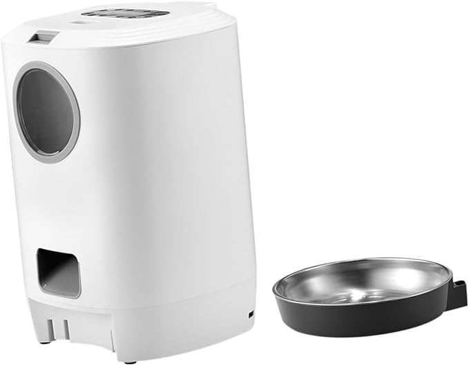 Automatic Pet Feeder with Voice Recording for Cats Dogs Rabbits Programmable Auto Food Dispenser Capacity Bite-Resistant Safe Feeding Device for Busy Pet Owners