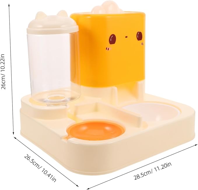 Mikikit Pet Feeding Station Double Dog Bowl Cat Food Feeder Automatic Water Dispenser Raised Cat Bowl Easy Maintenance for Busy Schedules