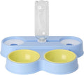 Dog Cat Bowls Pets Water and Food Bowl Set,Gravity Water Flow No Spills Durable Safe Anti Overturning Automatic Drinking,for Small or Medium Size Dogs Cats Sky Blue