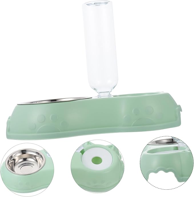 1Set Pet Double Feeder for Dogs and Cats Automatic Water Food Feeding Device with Non Slip Base Practical Pet Supply for Home and Pet Shops for Rabbits and Other