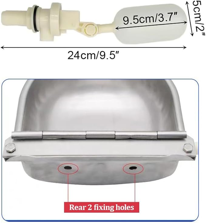 YUEWO Automatic Drinking Fountain for Dogs 304 Stainless Steel Float Type Livestock Automatic Drinking Water Equipment
