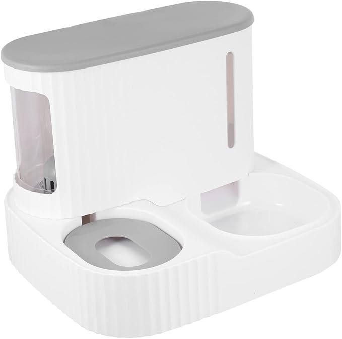 FRCOLOR Automatic Pet Feeder Water Dispenser for Cats and Small Dogs Food Capacity Water Bowl Gravity Replenishment Visible Window Stylish Design for Indoor Use