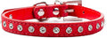 Rinestone Creative Pet Dog Collar Necklace Leather Durable Breathable Puppy Dog Collar Leash Accessories (XXS-M) 10A Red S