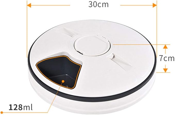 6-Meal Automatic Pet Feeder Food Dispenser for Dogs and Cats W/Programmable Digital Timer, Portion Control & Voice Recording, Dishwasher,Safe Tray Feeds Wet Or Dry Food