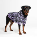 Spark Paws Dog Hoodie – Premium Dog Sweater for Small, Medium, and Large Dogs | Warm Outfits for French Bulldogs, Pitbull, Puppy, Winter Jacket Alternative - Purple Plaid - 4XL