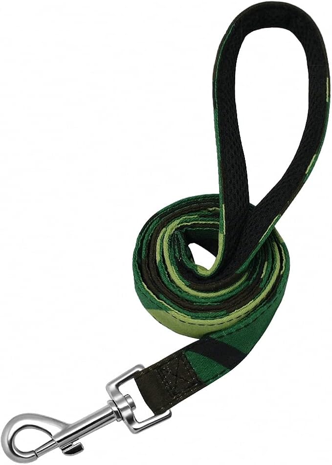 Personalized Dog Collar Leash Nylon Print Small Dog Collars and Lead for Small Medium Large Pet Pitbull German Shepherd Puppy Camouflage L S