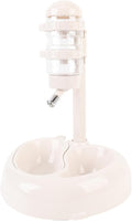 Asixxsix Pet Standing Water Dispenser, Height Adjustable Automatic Water Feeder Food Feeder Bowl, Dog Water Bottle Dispenser Food Bowl, Dog Cat Feeding Water Bowl Set (Beige)