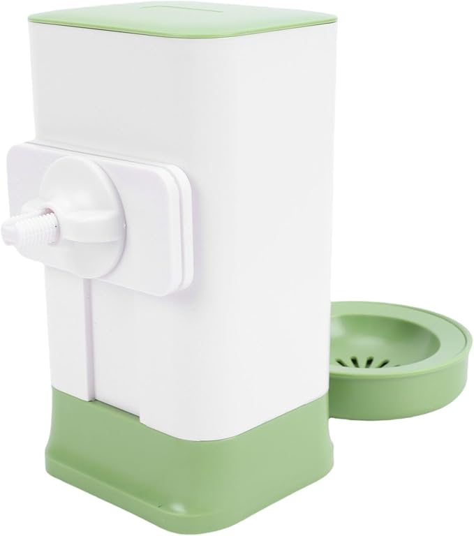 POCREATION Hanging Automatic Pet Water Dispenser Cage Auto Pet Waterer 1.5L No Wet Mouth Design Transparent with Auto Feeding Mechanism for Dogs Cats Small Animals (Green)