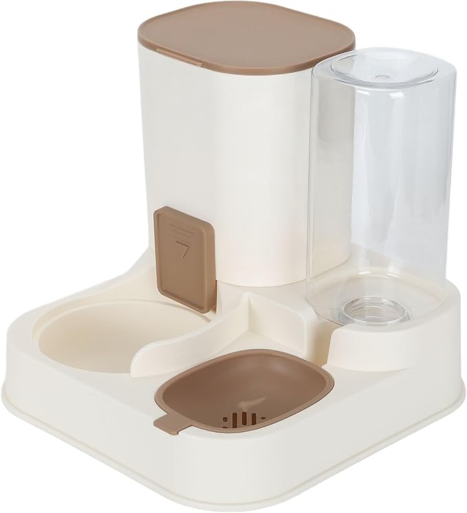 2 in 1 Automatic Cat Feeder and Water Dispenser, Food Feeder and Waterer Set, Feeder Cat Dry Food Pet Feeder and Water Dispenser for Indoor Outdoor Cats