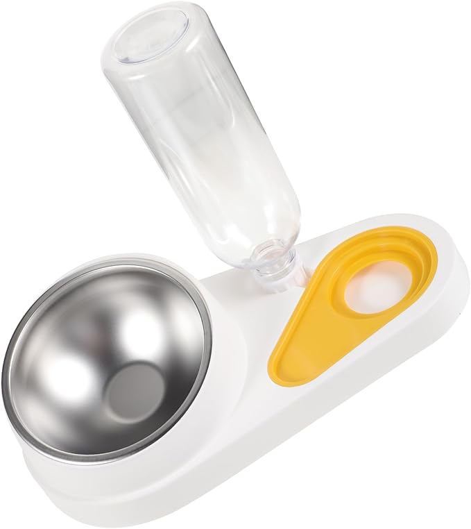 UPKOCH Automatic Dog Feeder and Water Dispenser, Detachable White Pet Food Bowl with Anti-Spill Feature for Dogs and Cats, Household Animal Feeding Supplies for Daily Use
