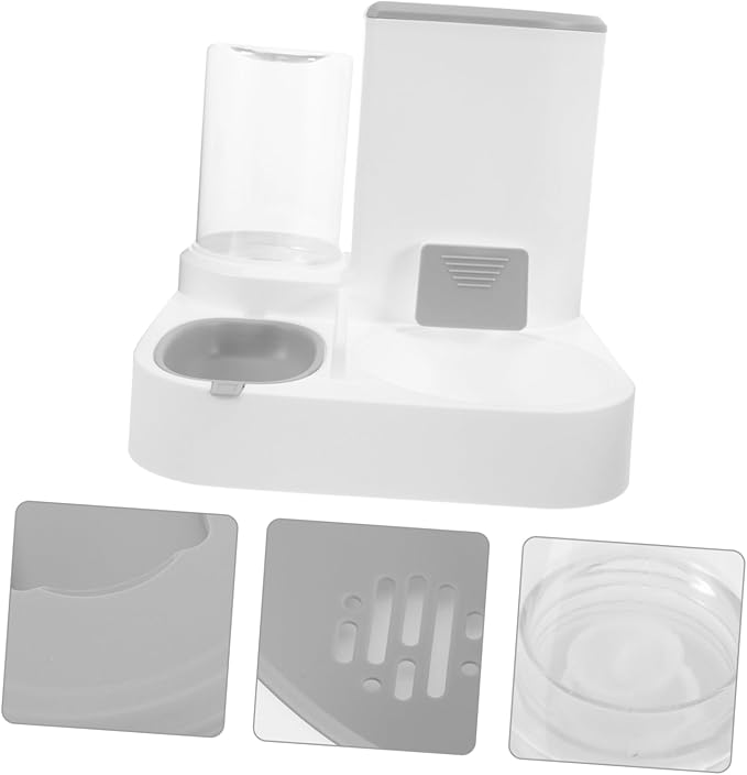 Pet Feeder Automatic Water Food Dispenser for Cats Dogs Skid-Resistant Bowl Construction