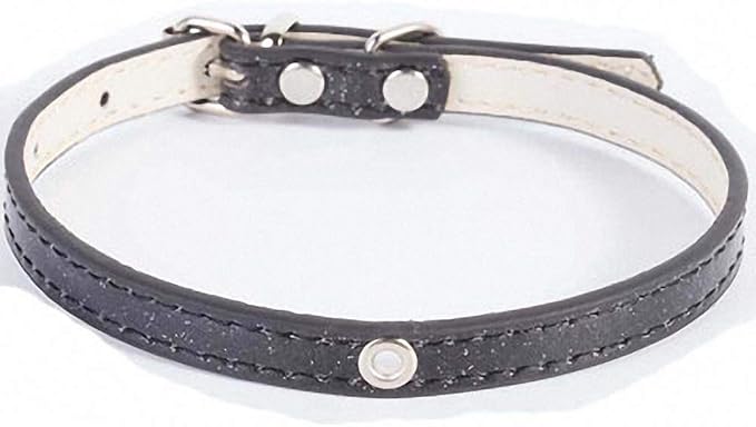 Lakke Bling Sequin Puppy Dog Collar Cat Necklaces Supplies Solid Nylon Durable Walking Running Necklaces Black S