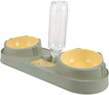 Generic Automatic Double Bowl Pet Feeder with Drinking Water Dispenser Bite Resistant and Skid Cat and Dog Food Holder for Home Use Easy to Fill and Stable Design