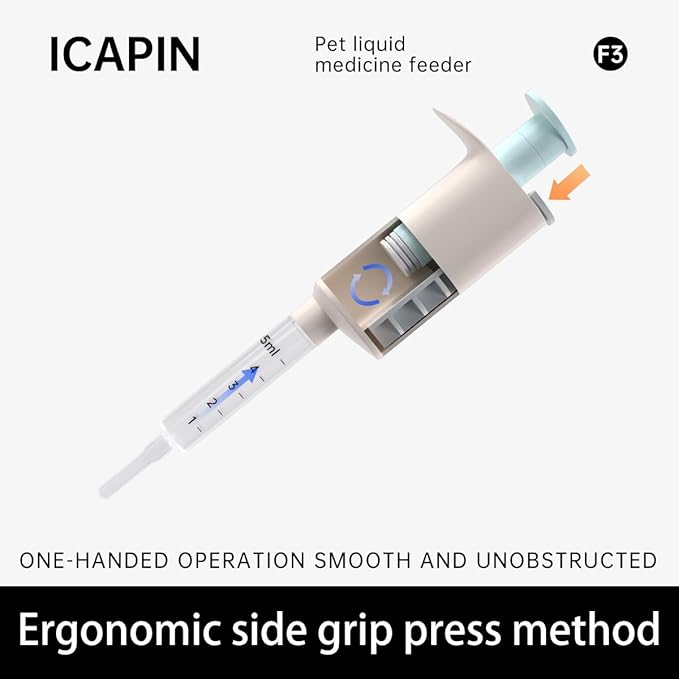 F3 Pet Liquid Medicine Feeder Multi-Function Pet Feeding Tools Suitable for Liquid Diet/Liquid Medication Breastfeeders for Pets (Light Blue)