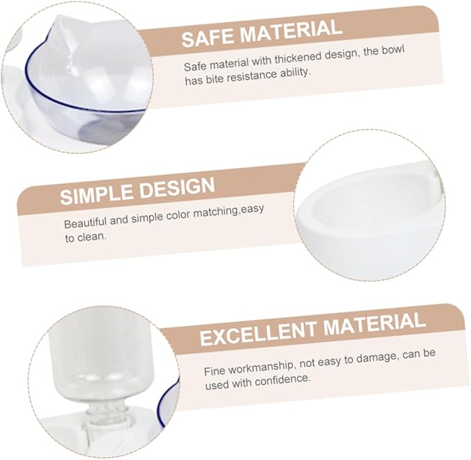 BESPORTBLE Automatic Cat Feeder Water Dispenser Inclined Pet Bowl Set Easy to Clean for Dogs and Cats