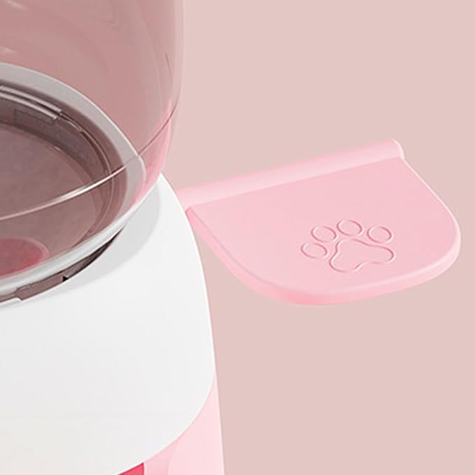 Pet Food Dispenser, 12.6x10.63x7.09 Inch 2L Capacity Automatic Feeder, PP PTE Press Design Dish for Backyard, Patio, Pet Store, Pink, Green