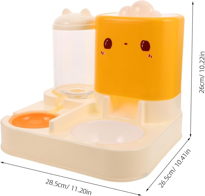 balacoo Automatic Pet Feeder Dual Bowls for Cats and Dogs Integrated Food and Water Station Easy-Clean Design for Pets Sturdy Base for Stability Space-Saving