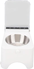 Automatic Cat Feeder, Raised Design Intelligent Sensing Feeder with Transparent Lid, Pet Food Dispenser Dog Feeding Station Dry Food Dispenser Smart Pet Feeder for Cats Dogs