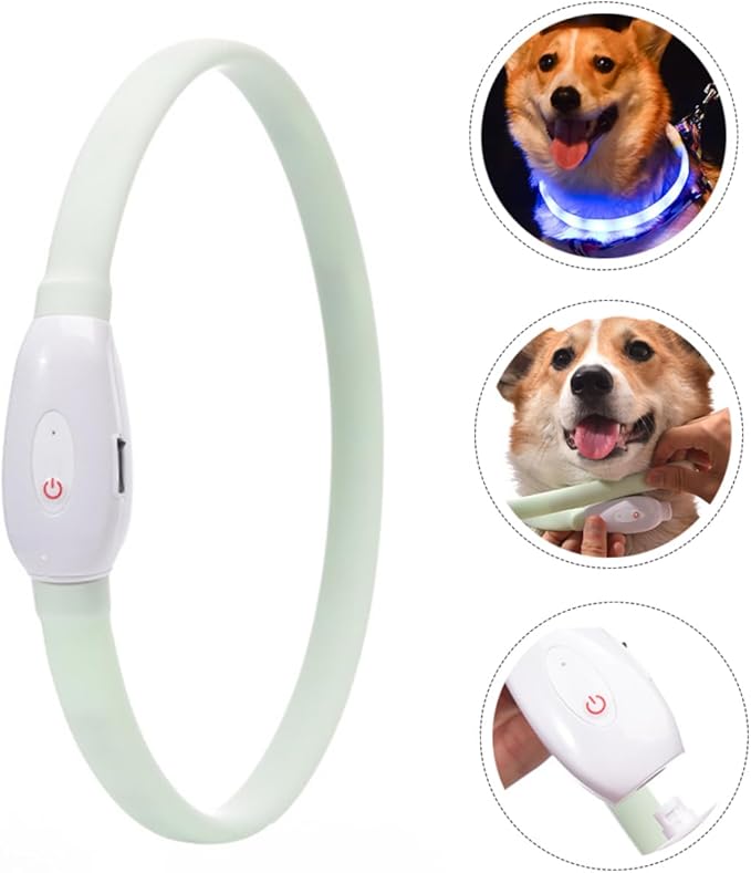 GALPADA 1set USB Rechargeable Pet Collar Led Dog Collar for Night Safety Comfortable Fit for Evening Walks and Visibility