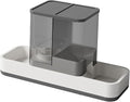 Food and Water Dispenser Set Pet Food Feeder Self Feed Automatic Feeder and Water Dispenser for Hedgehog Dogs, Gray