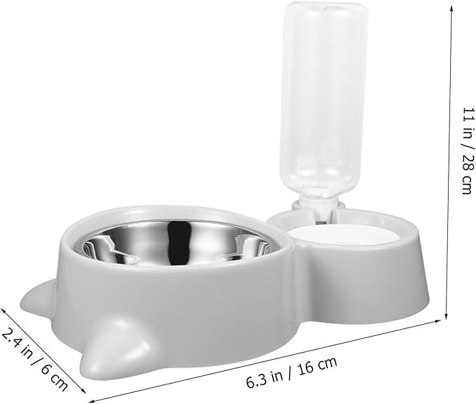 Sosoport Automatic Dog Water Dispenser with Double Bowl Design Leak Pet Feeder for Dogs Transparent Bottle for Easy Water Level Monitoring Easy to