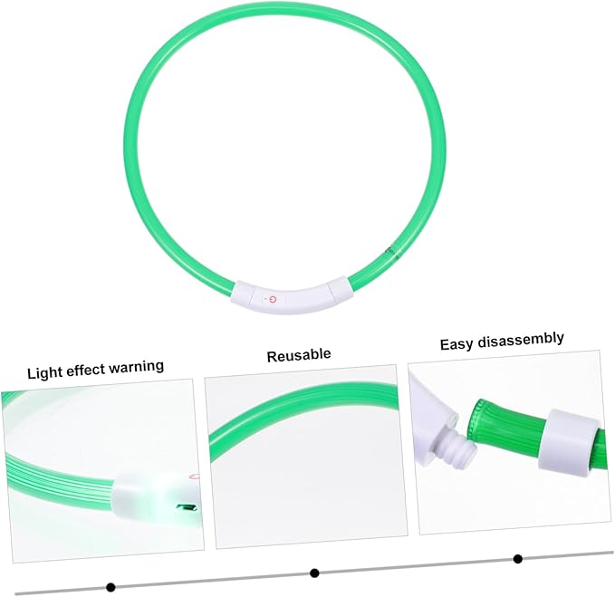 BESPORTBLE Rechargeable Led Pet Safety Collar Flashing Light up Necklace for Dogs Cats Fiber Optic Design Stylish High Visibility Dark for