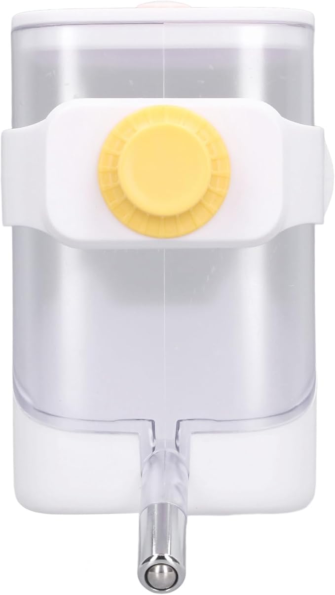 Pet Water Feeder, Food Grade Plastic Automatic Feeders Pet Water Dispenser with Stainless Steel Ball Cage Hanging Design for Cat Dog Rabbit, 3.9 x 4.7 x 6.9in