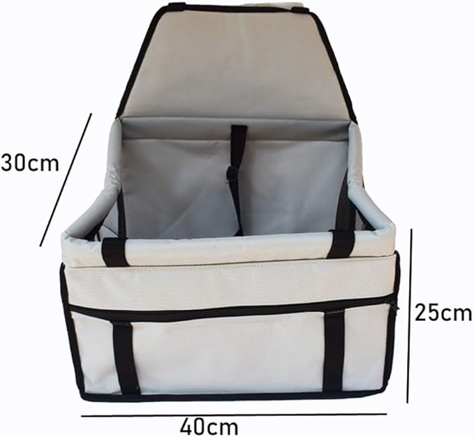 Portable Pet Booster Car Seat - for Cat and Dog Breathable Bag Safety Leash, Suitable for Small and Medium Pets (Color : Gray)