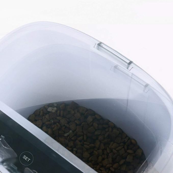 feeders White + Black pet Dog cat Automatic Feeder 4.3L Large Capacity recordable Feeding Machine Bowl 4 Meals Timing quantitative Dual Power Supply ABS
