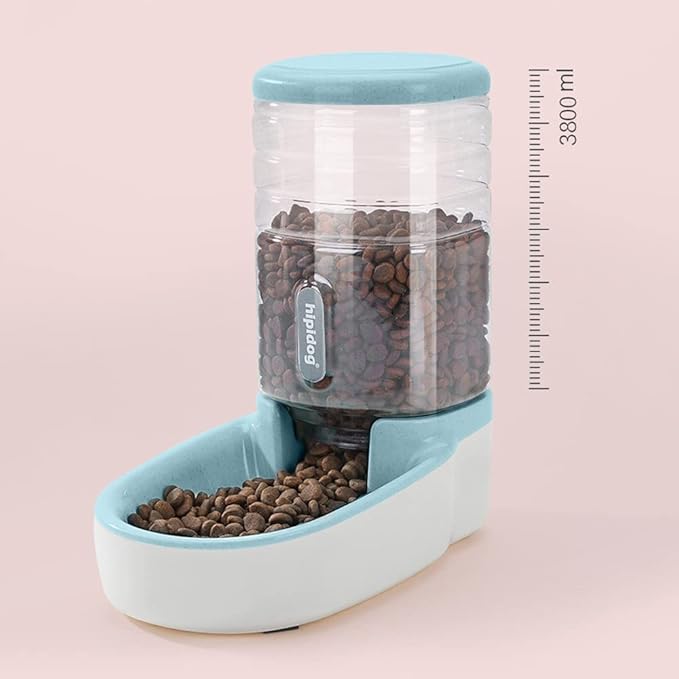 2 X 3.8 L Pet Automatic Feeding Bowls Dog Food Feeder Cat Water Feeder Large Capacity Food Water Dispenser Large Capacity Pet Bowls,Blue