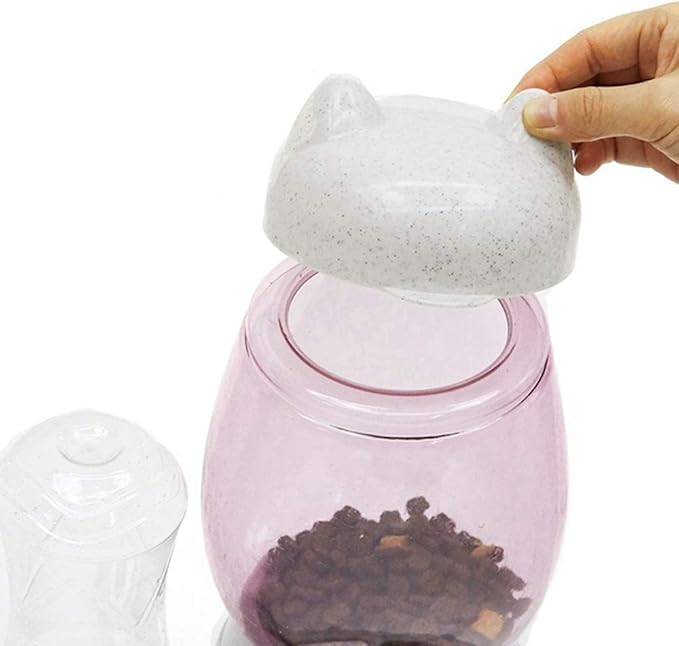 Pets Automatic Water Feeder for Cat Dog Drinking Bowl Pet Food Dispenser Bottle Practical Cats and Feeding Tool Mascotas Dogs (Color : Pink) (Gray)