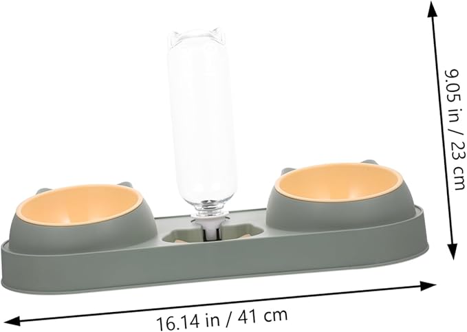 SUPVOX Automatic Pet Feeder and Water Dispenser with Dual Bowls Bite-Resistant Lightweight Non-Slip Design for Cats and Dogs Random Styles