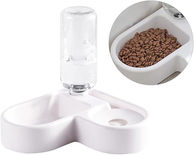 TEHAUX Pet Water Dispenser -Automatic Water Feeding Bowl Pet Drinking Tool Pet Food Feeder for Cat Dog (White)