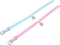 jojofuny 2pcs Adjustable Dog Collar with Buckle Blue and Pink Medium Size 1.3-35cm Pet Neck Decoration Dog Neck Ornament