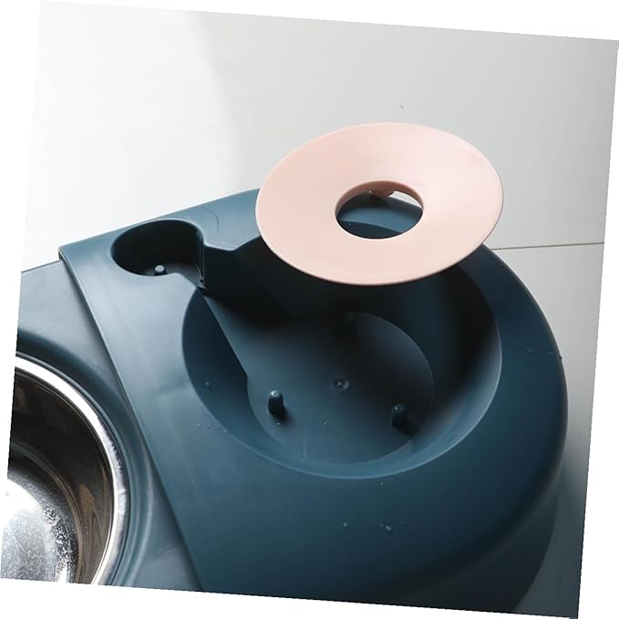 ibasenice Automatic Dog and Cat Feeding Basin Water Bowl Spill-Proof Blue Pet Food and Water Feeder Suitable for Indoor Use