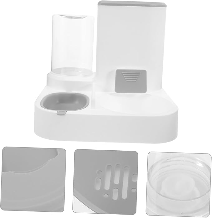 SUPVOX Automatic Pet Feeder Cat Food Water Bowl Dry Wet Separation Dog Water Dispenser Detachable Cage Pet Food Bowl Effortless Feeding Easy to Use
