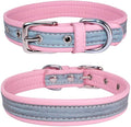 Reflective Small Dog Collar Safer at Night Girl Cat Collars Pink S
