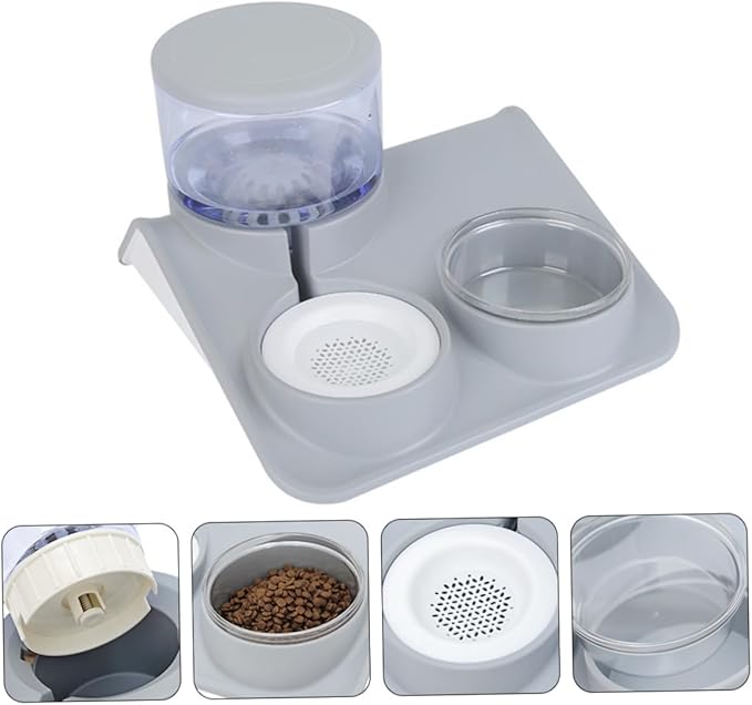 1Pc Dual Use Pet Bowl Practical Pet Food and Water Feeder Automatic Water Refill Design Smooth Surface for Easy Cleaning Unique Non Tip and Cats