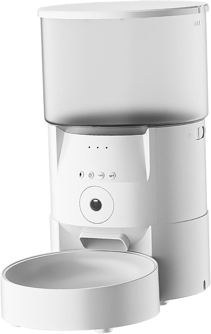 Generic Cat Feeder Automatic Cat Food Dispenser Timed Cat Feeder Auto Pets Feeder for Pets, 18.5cmx18.7cmx31.4cm, White