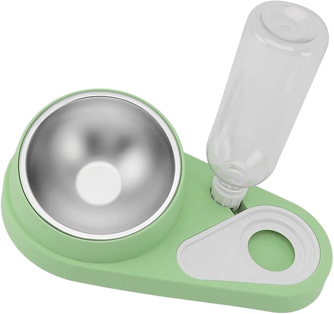Automatic Spill Proof Cat Dog Water Bowl Food Dispenser, Non Slip Stainless Steel, Wet Dry Food Separation, Multiple Pet Feeding, Easy to Clean and Maintain, Pet Food Water Bowl