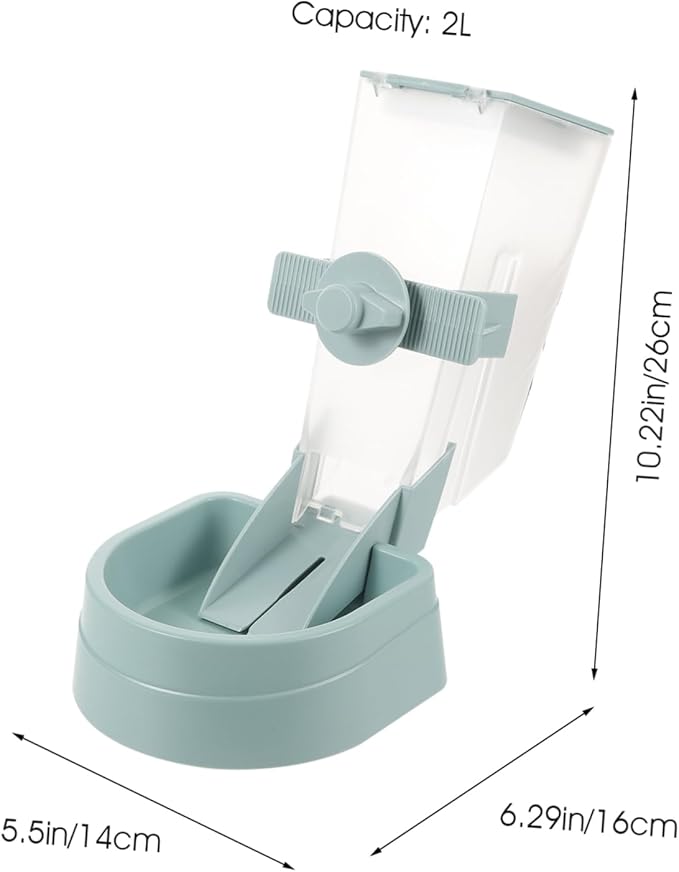 Automatic Dog Feeder Hanging Pet Food Dispenser Convenient Cage Feeder with Lid Design Deepened Bowl Prevents Spills for Multiple Pets and Puppies