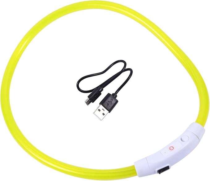 Totority Led Rechargeable Dog Collar Glow Collar for Dogs Plastic Puppy USB Cable
