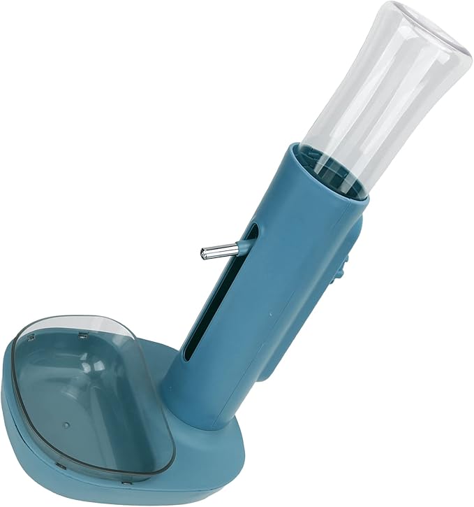 Pet Standing Water Dispenser Bowl Automatic Adjustable Height Detachable Non Slip Design Material for Dogs Cats Home Use 680ml Capacity (Blue)