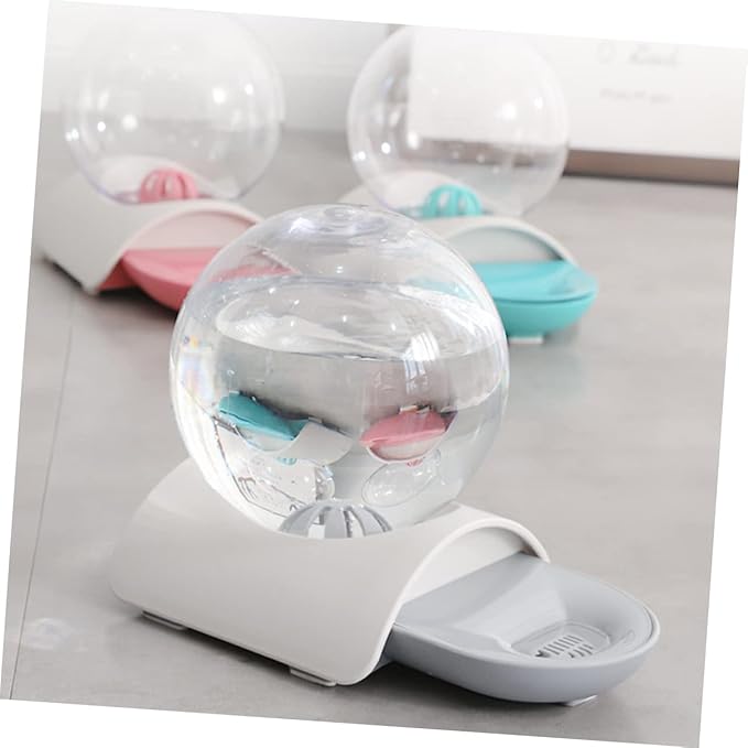 1pc Large Capacity Automatic Water Dispenser for Dogs and Cats Transparent Bubble Design Easy to Pet Water Bowl Material for Home and Outdoor Use Grey