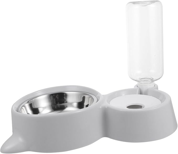 Automatic Pet Feeder Bowl Dual Use Water Dispenser and Food Bowl for Dogs and Cats Easy to Design Leak Water Tank Convenient Feeding