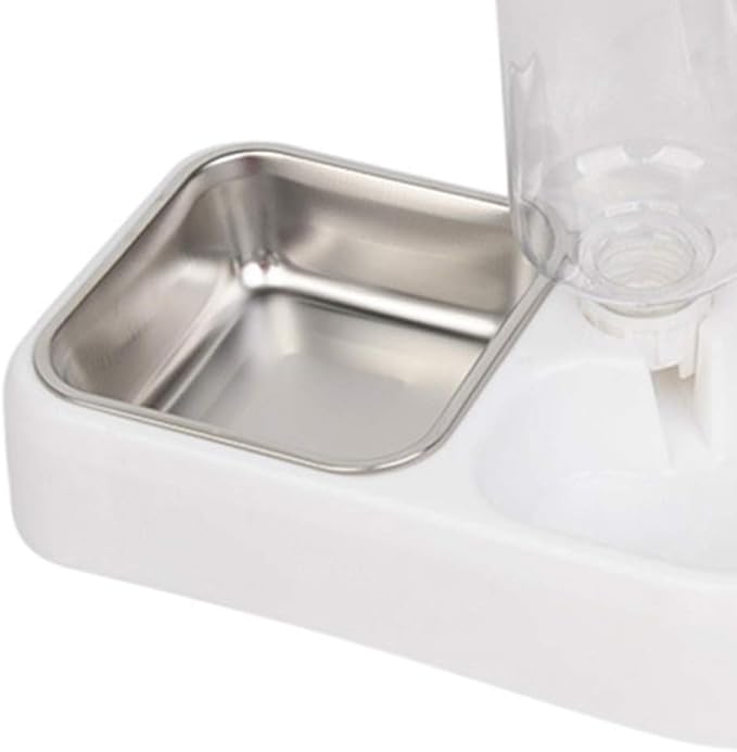 Double Pet Water Feeder Automatic Drinking Bowl for Cats and Dogs Creative Water Dispenser Smooth Design for Home and Pet Shops White