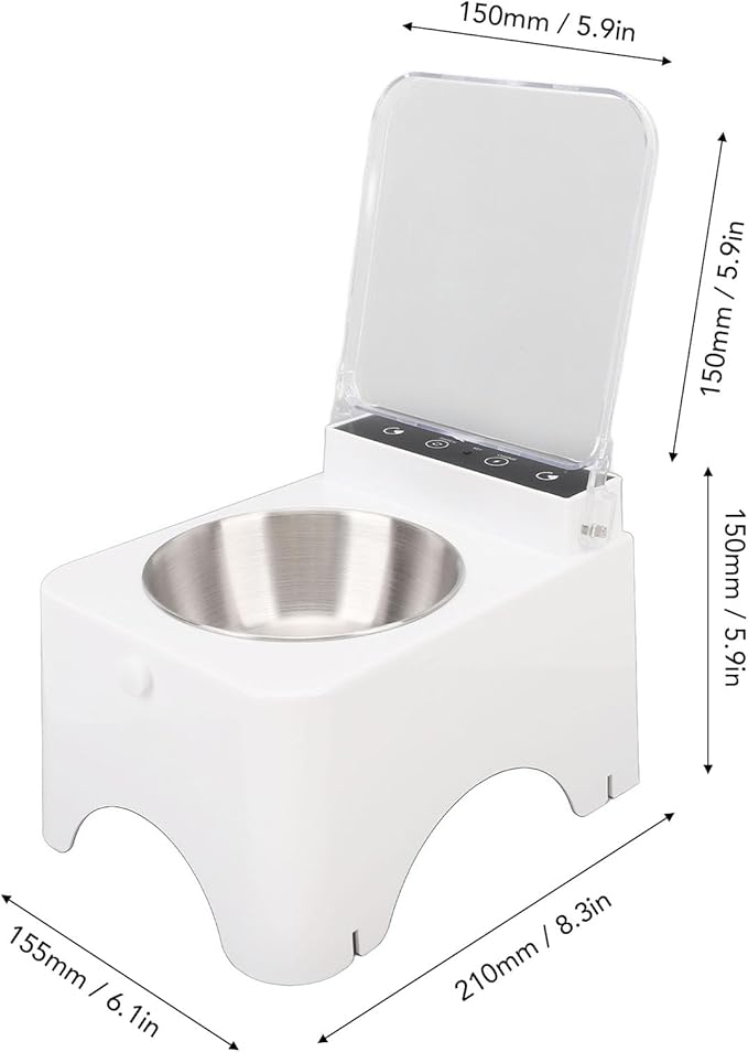 Automatic Intelligent Cat Dog Feeder Bowl, Smart Pet Feeder with Sensing Technology for Cats and Dogs, High Strength Materials, Lid Design, Raised Eating Angle (Style 1)