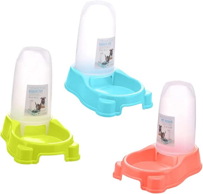 Automatic Pet Feeder Dispenser for Dogs Cats Plastic -Slip Washable Parts Pp Resin Tasteless Safe Random Color