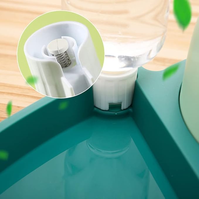 3 in 1 Pet Tableware Dog Food Bowl Automatic Waterer Tilted Elevated Stainless Steel Bowl with Slow Feeder 3 Colors Pet Automatic Feeder and Waterer