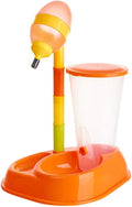 Pets Feeder Bowl Dog Dishes with A Cup Pet Automatic Feeder Pet Drinker Waterer Adjustable Detachable Dog Automatic Drinkers Orange